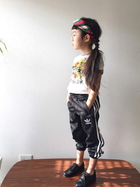 「FITH（フィス）のアイテム（その他シューズ）」を使った、nanaさん（キッズ・110cm）の春コーディネート