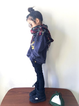 「アイテム（ハンドバッグ）」を使った、nanaさん（キッズ・110cm）の冬コーディネート