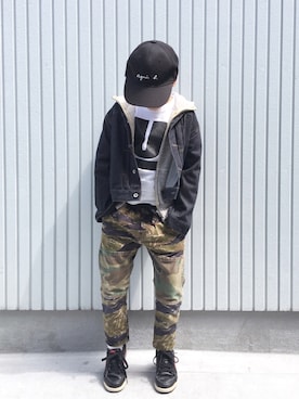 「FITH（フィス）のアイテム（デニムジャケット）」を使った、nanaさん（キッズ・110cm）の春コーディネート