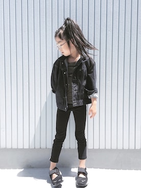 「FITH（フィス）のアイテム（デニムジャケット）」を使った、nanaさん（キッズ・110cm）の春コーディネート