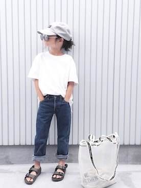 「birkenstock2018ss」｜nanaさん（キッズ・120cm）の夏コーディネート