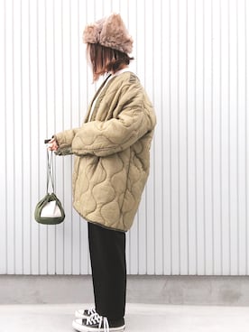 「polcadot」｜「アイテム（ミリタリージャケット）」を使った、nanaさん（レディース・157cm）の秋コーディネート