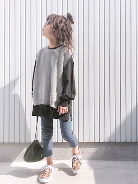 「LACEEQ（ラシーク）のアイテム」を使った、nanaさん（キッズ・120cm）の春コーディネート