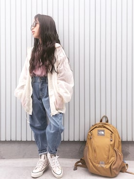 「ナイロンパーカー」｜nanaさん（キッズ・130cm）の春コーディネート