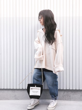 ROLIAT ロリエット　ノーカラージャケット　グレー　ウール　カシミヤ　韓国 ウールシルクバーズアイ 1釦ノーカラージャケット(60113931-2024