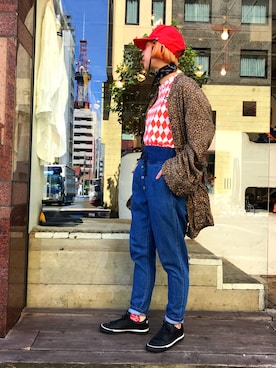 「KAPITAL」｜「アイテム（ブルゾン）」を使った、カジさん（レディース・162cm）の夏コーディネート