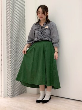 「フレンチリネン」｜ちひろさん（レディース・155cm）の春コーディネート