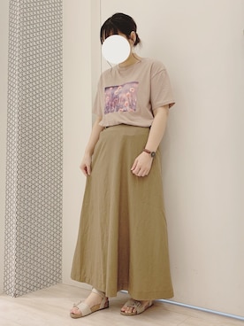 「 Tシャツ」｜ちひろさん（レディース・155cm）の夏コーディネート