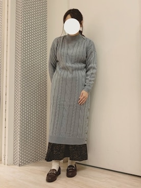 「Green　Parks（グリーンパークス）のアイテム（ワンピース）」を使った、ちひろさん（レディース・154cm）の秋コーディネート
