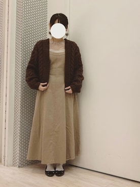 「Green　Parks（グリーンパークス）のアイテム（サロペット/オーバーオール）」を使った、ちひろさん（レディース・154cm）の秋コーディネート