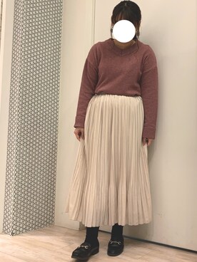 「Green　Parks（グリーンパークス）のアイテム（ニット/セーター）」を使った、ちひろさん（レディース・154cm）の冬コーディネート