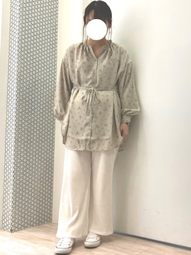 「Green　Parks（グリーンパークス）のアイテム（レギンス/スパッツ）」を使った、ちひろさん（レディース・154cm）の春コーディネート