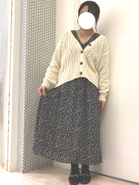 「earth music&ecology（アースミュージックアンドエコロジー）のアイテム（ワンピース/ドレス）」を使った、ちひろさん（レディース・154cm）の冬コーディネート