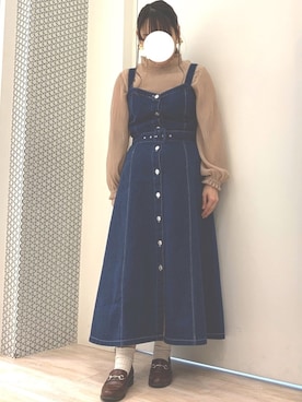 「Sugar spoon（シュガースプーン）のアイテム」を使った、ちひろさん（レディース・154cm）の春コーディネート