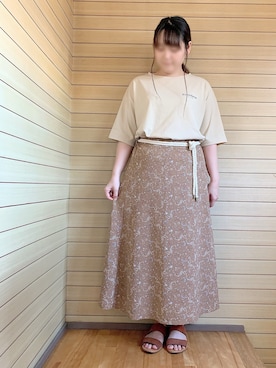 「しまむら（シマムラ）のアイテム（スカート）」を使った、ちひろさん（レディース・154cm）の春コーディネート