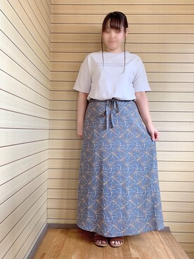 「しまむら（シマムラ）のアイテム（スカート）」を使った、ちひろさん（レディース・154cm）の夏コーディネート