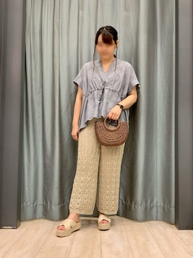 「Petit fleur（プチフルール）のアイテム」を使った、ちひろさん（レディース・154cm）の夏コーディネート