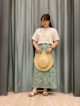「ELENCARE DUE」｜「アイテム（帽子）」を使った、ちひろさん（レディース・154cm）の夏コーディネート