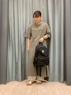 「DISCUS（ディスカス）のアイテム」を使った、ちひろさん（レディース・154cm）の夏コーディネート