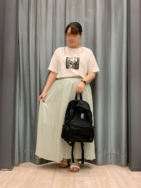 「DISCUS（ディスカス）のアイテム」を使った、ちひろさん（レディース・154cm）の夏コーディネート