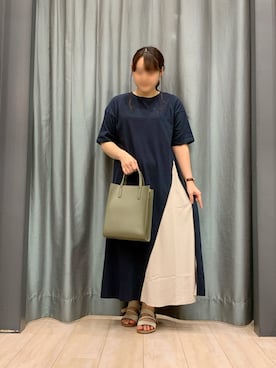 「cache cache（カシュ カシュ）のアイテム（バッグ）」を使った、ちひろさん（レディース・154cm）の夏コーディネート