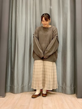 「Sugar spoon（シュガースプーン）のアイテム」を使った、ちひろさん（レディース・154cm）の秋コーディネート