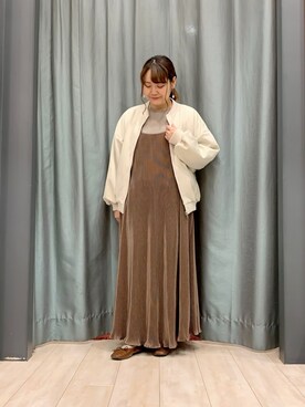 「ELENCARE DUE」｜「アイテム（ワンピース/ドレス）」を使った、ちひろさん（レディース・154cm）の秋コーディネート
