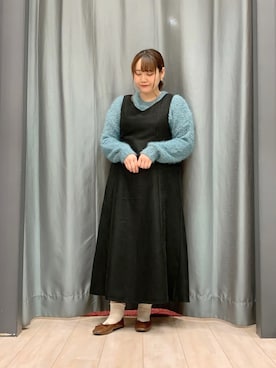「ELENCARE DUE」｜「アイテム（ジャンパースカート）」を使った、ちひろさん（レディース・154cm）の秋コーディネート