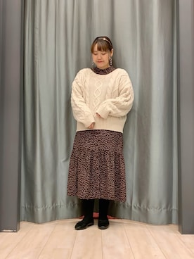 「Sugar spoon（シュガースプーン）のアイテム」を使った、ちひろさん（レディース・154cm）の秋コーディネート