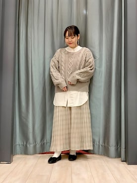 「RAY CASSIN FAVORI（レイカズンフェバリ）のアイテム」を使った、ちひろさん（レディース・154cm）の秋コーディネート