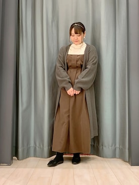「ELENCARE DUE」｜「アイテム（ワンピース/ドレス）」を使った、ちひろさん（レディース・154cm）の冬コーディネート