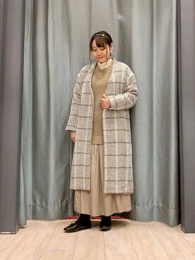 「ELENCARE DUE」｜「アイテム（その他アウター）」を使った、ちひろさん（レディース・154cm）の冬コーディネート