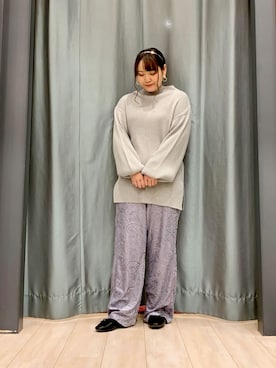 「Sugar spoon（シュガースプーン）のアイテム（ニット/セーター）」を使った、ちひろさん（レディース・154cm）の冬コーディネート