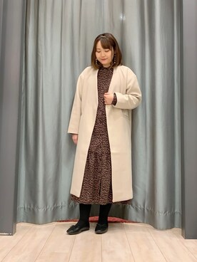 「ELENCARE DUE」｜「アイテム（その他アウター）」を使った、ちひろさん（レディース・154cm）の冬コーディネート