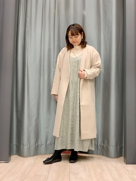 「ELENCARE DUE」｜「アイテム（その他アウター）」を使った、ちひろさん（レディース・154cm）の冬コーディネート