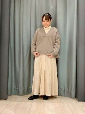 「Green　Parks（グリーンパークス）のアイテム（パーカー）」を使った、ちひろさん（レディース・154cm）の冬コーディネート