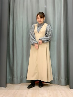 「ELENCARE DUE」｜「アイテム（ジャンパースカート）」を使った、ちひろさん（レディース・154cm）の冬コーディネート