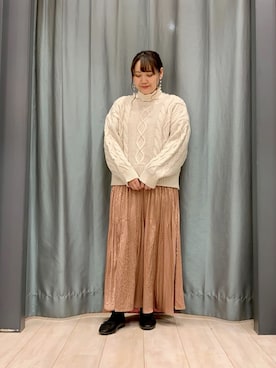 「Sugar spoon（シュガースプーン）のアイテム」を使った、ちひろさん（レディース・154cm）の冬コーディネート
