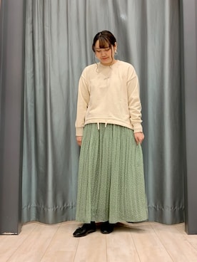 「Green　Parks（グリーンパークス）のアイテム（パンプス）」を使った、ちひろさん（レディース・154cm）の冬コーディネート