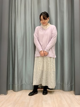「Green　Parks（グリーンパークス）のアイテム（パンプス）」を使った、ちひろさん（レディース・154cm）の冬コーディネート