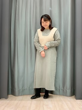「Green　Parks（グリーンパークス）のアイテム（パンプス）」を使った、ちひろさん（レディース・154cm）の冬コーディネート