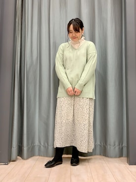 「Green　Parks（グリーンパークス）のアイテム（パンプス）」を使った、ちひろさん（レディース・154cm）の冬コーディネート