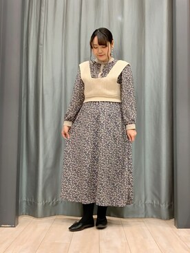 「ELENCARE DUE」｜「アイテム（ワンピース/ドレス）」を使った、ちひろさん（レディース・154cm）の冬コーディネート