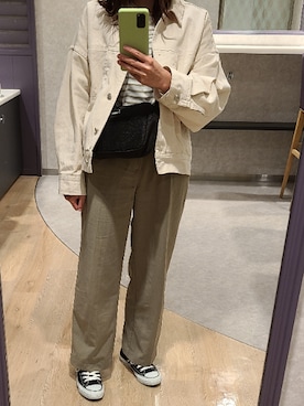 「chocomee（チョコミー）のアイテム（パンツ）」を使った、KaOさん（レディース・154cm）の春コーディネート
