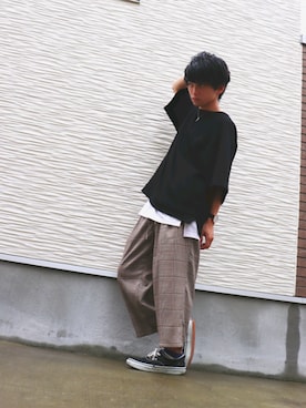 「revertical（リバーティカル）のアイテム（トップス）」を使った、うめしゃん。さん（メンズ・160cm）の夏コーディネート