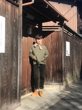 「アイテム（ダウンジャケット/コート）」を使った、Amos_w_さん（メンズ・174cm・20代）の冬コーディネート