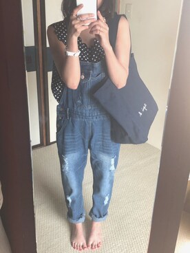 「chocomee（チョコミー）のアイテム（タンクトップ）」を使った、asamiさん（レディース・148cm）の夏コーディネート