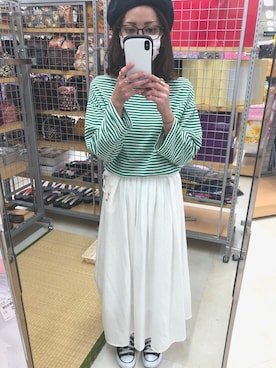 「COCO DEAL（ココディール）のアイテム（帽子）」を使った、asamiさん（レディース・148cm）の夏コーディネート