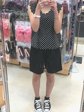 「chocomee（チョコミー）のアイテム（タンクトップ）」を使った、asamiさん（レディース・148cm）の夏コーディネート