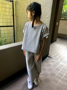 「これから学校」｜ののさん（キッズ・124cm）の夏コーディネート